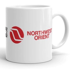 Northwest Orient Legacy Airline Double-Sided Coffee Tea Mug